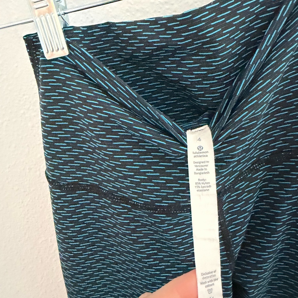 Lululemon High Times Pant (Luxtreme) Score Jacquard Black Indian Ocean Size 4 - Picture 8 of 16